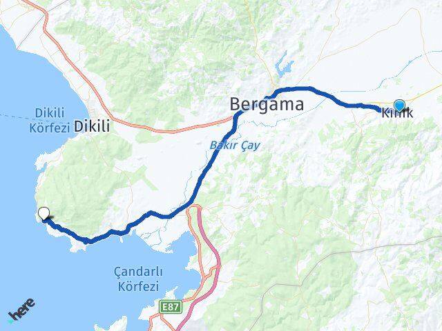 İzmir Kınık Denizköy Dikili Arası Kaç Km - Yol Haritası