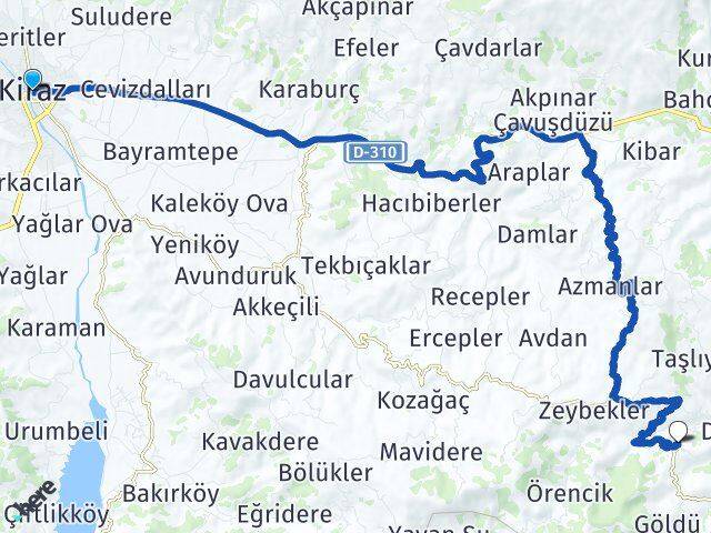 İzmir Kiraz Karabulu Kiraz Arası Kaç Km - Yol Haritası