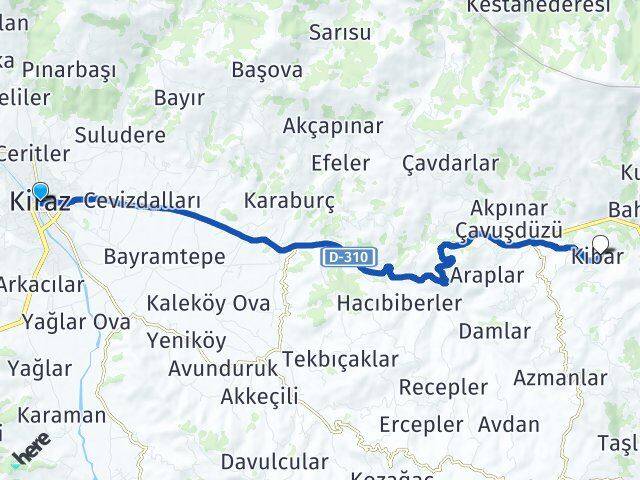 İzmir Kiraz Kibar Kiraz Arası Kaç Km - Yol Haritası