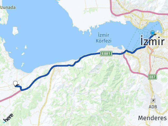 İzmir Konak Alsancak Urla Arası Kaç Km - Yol Haritası