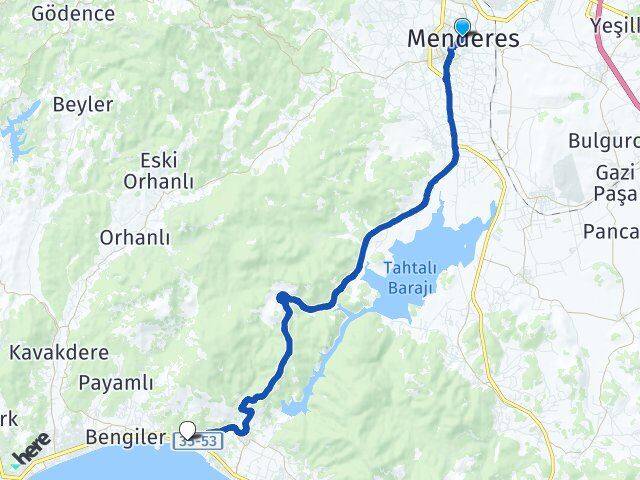 İzmir Menderes Gümüldür Cumhuriyet Menderes Arası Kaç Km - Yol Haritası