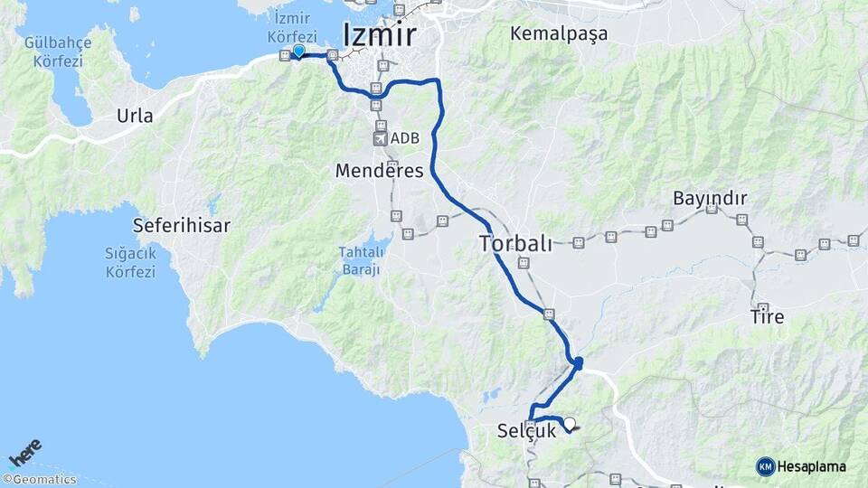 İzmir Narlıdere Şirince Selçuk Arası Kaç Km - Yol Haritası