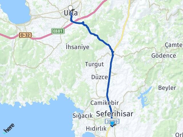 İzmir Seferihisar Tepecik Urla Arası Kaç Km - Yol Haritası