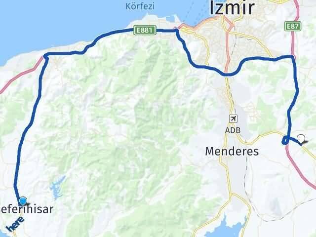 İzmir Seferihisar Yeşilköy Torbalı Arası Kaç Km - Yol Haritası