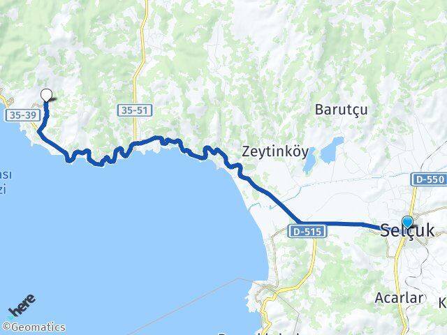 İzmir Selçuk Özdere Cumhuriyet Menderes Arası Kaç Km - Yol Haritası