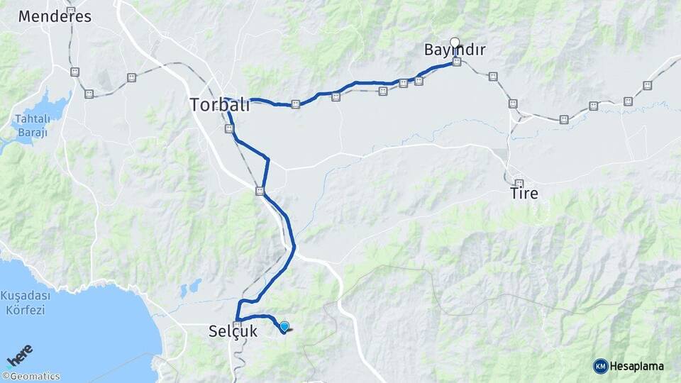 İzmir Selçuk Şirince Bayındır Arası Kaç Km - Yol Haritası
