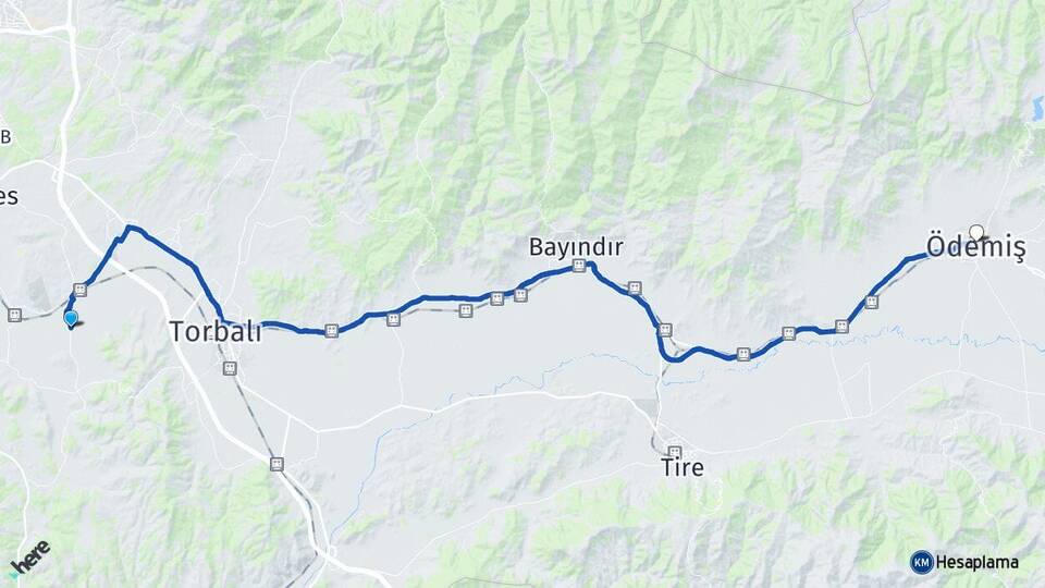 İzmir Torbalı Pancar Ödemiş Arası Kaç Km - Yol Haritası