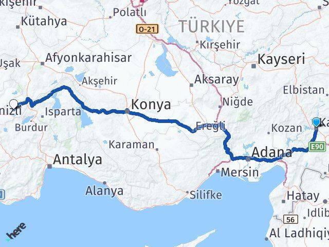Kahramanmaraş Dazkırı Afyonkarahisar Arası Kaç Km - Yol Haritası