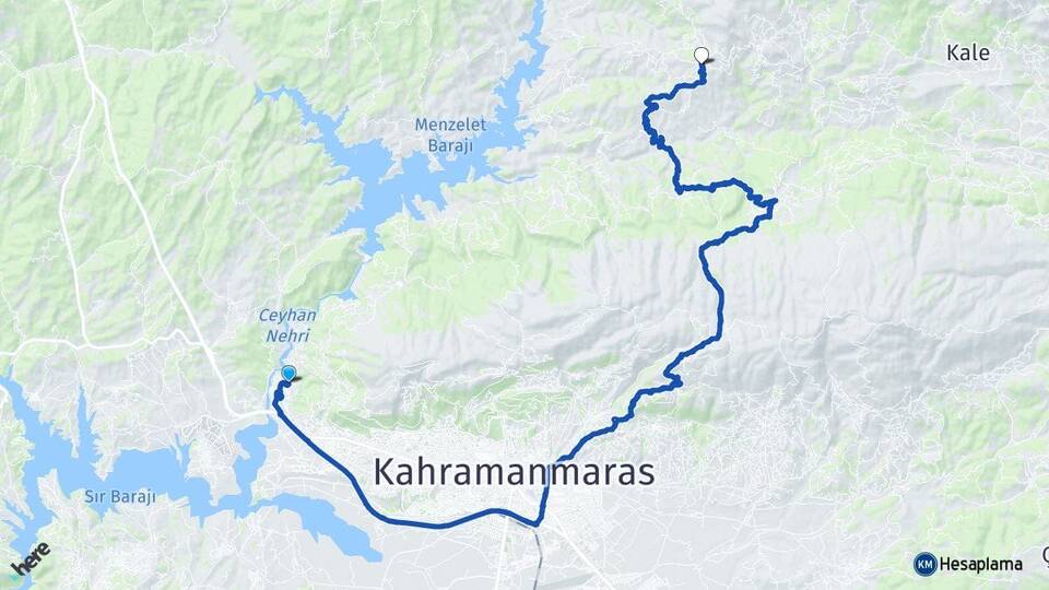 Kahramanmaraş Dulkadiroğlu Baydemirli Dulkadiroğlu Arası Kaç Km - Yol Haritası