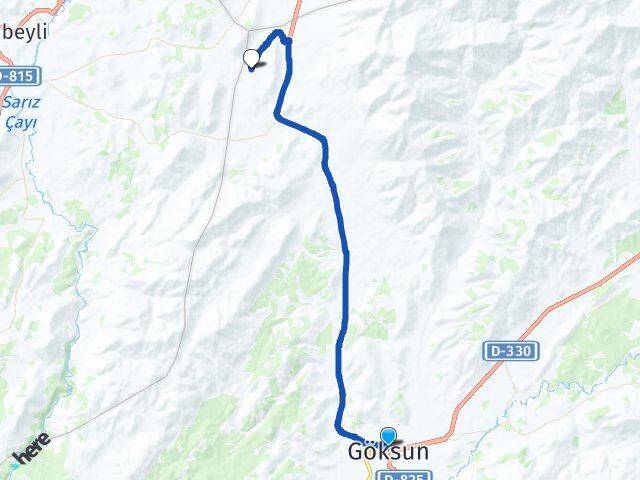 Kahramanmaraş Göksun Altınoba Göksun Arası Kaç Km - Yol Haritası