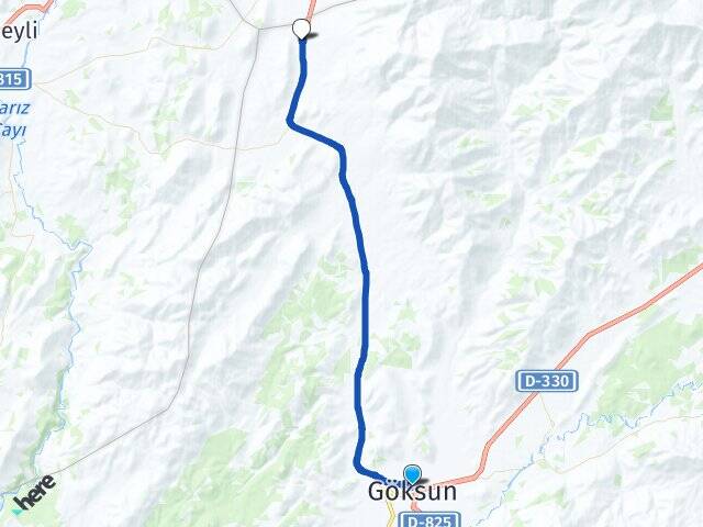 Kahramanmaraş Göksun Doğankonak Göksun Arası Kaç Km - Yol Haritası
