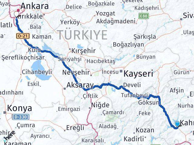 Kahramanmaraş Gölbaşı Ankara Arası Kaç Km - Yol Haritası