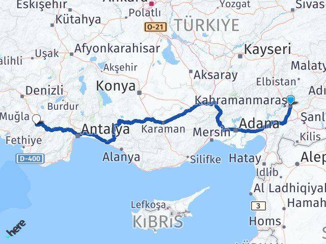 Kahramanmaraş Gölhisar Burdur Arası Kaç Km - Yol Haritası
