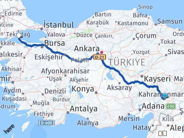 Kahramanmaraş Marmara Balıkesir Arası Kaç Km - Yol Haritası