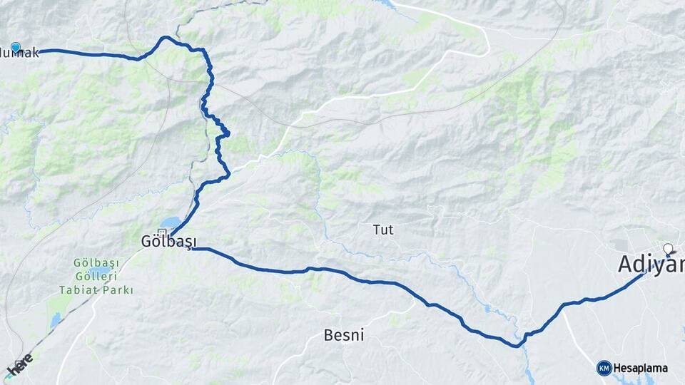 Kahramanmaraş Nurhak Adıyaman Arası Kaç Km - Yol Haritası