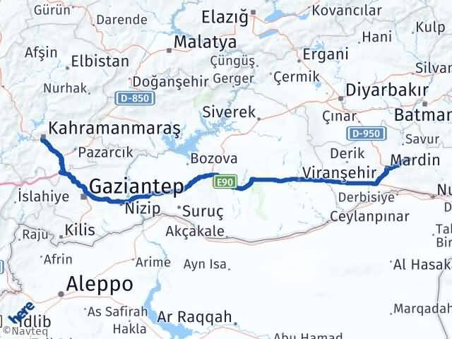 Kahramanmaraş Ömerli Mardin Arası Kaç Km - Yol Haritası