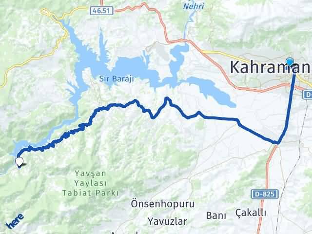 Kahramanmaraş Onikişubat Küçüksır Onikişubat Arası Kaç Km - Yol Haritası