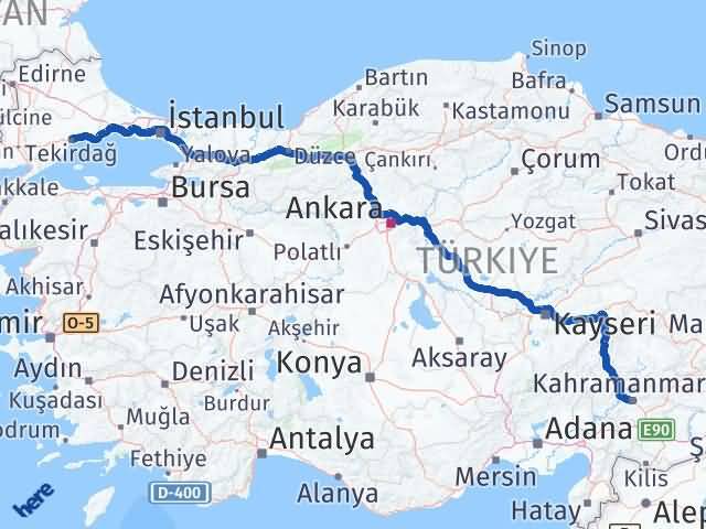 Maraş Süleymanpaşa Tekirdağ Arası Kaç Saat? Yol Haritası, Yakıt, Rota ve Mesafe Hesaplama Maraş Süleymanpaşa Tekirdağ Arası Kaç Km? Kaç Saat? Yol Haritası