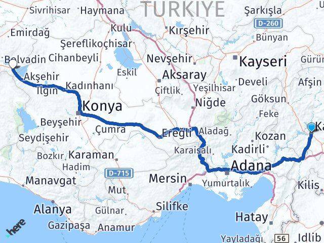 Kahramanmaraş Sultandağı Afyonkarahisar Arası Kaç Km - Yol Haritası