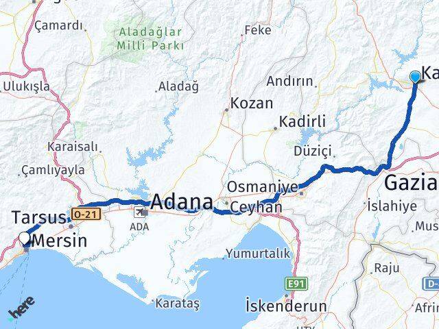 Kahramanmaraş Toroslar Mersin Arası Kaç Km - Yol Haritası