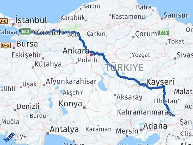 Kahramanmaraş Tuzla İstanbul Arası Kaç Km - Yol Haritası