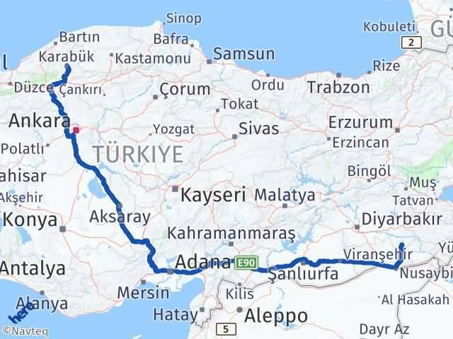 Karabük Gercüş Batman Arası Kaç Km - Yol Haritası