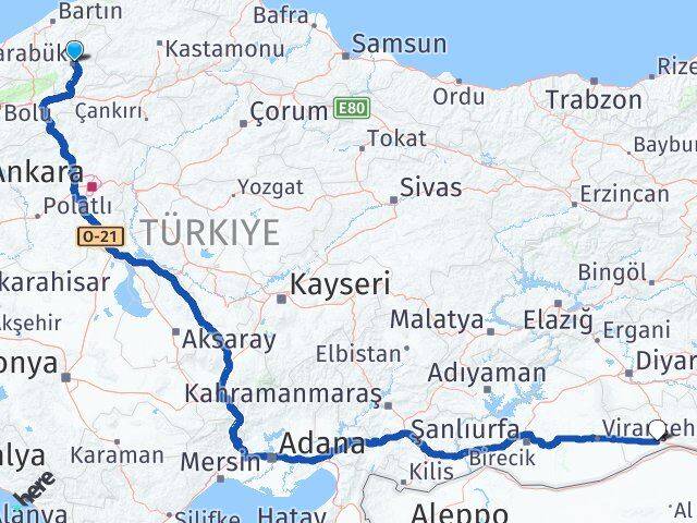 Karabük Kızıltepe Mardin Arası Kaç Km - Yol Haritası