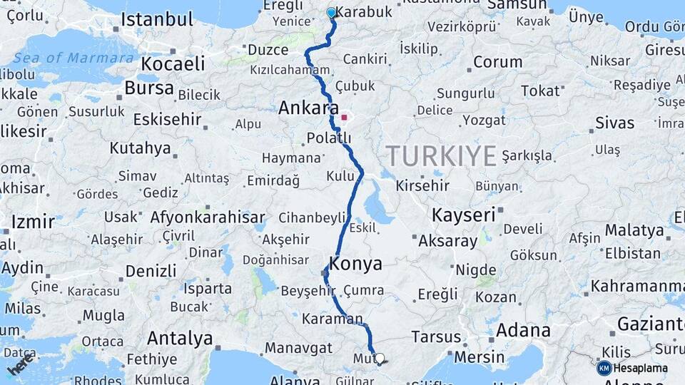 Karabük Mut Mersin Arası Kaç Saat? Yol Haritası, Yakıt, Rota ve Mesafe Hesaplama Karabük Mut Mersin Arası Kaç Km? Kaç Saat? Yol Haritası