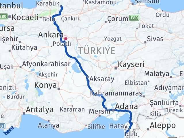 Karabük Samandağ Hatay Arası Kaç Km - Yol Haritası
