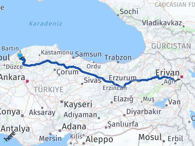 Karabük Yenice Iğdır Arası Kaç Km - Yol Haritası