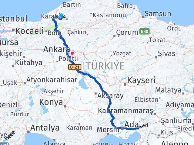 Karabük Yenice Osmaniye Arası Kaç Km - Yol Haritası