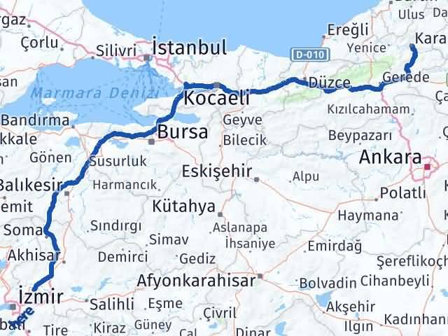 Karabük Yunusemre Manisa Arası Kaç Km - Yol Haritası
