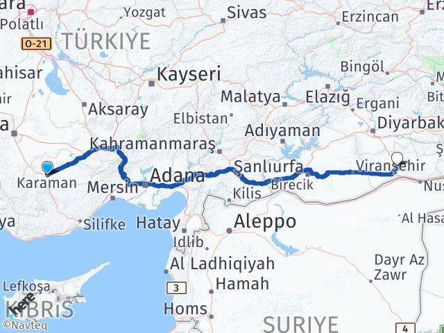 Karaman Artuklu Mardin Arası Kaç Km - Yol Haritası