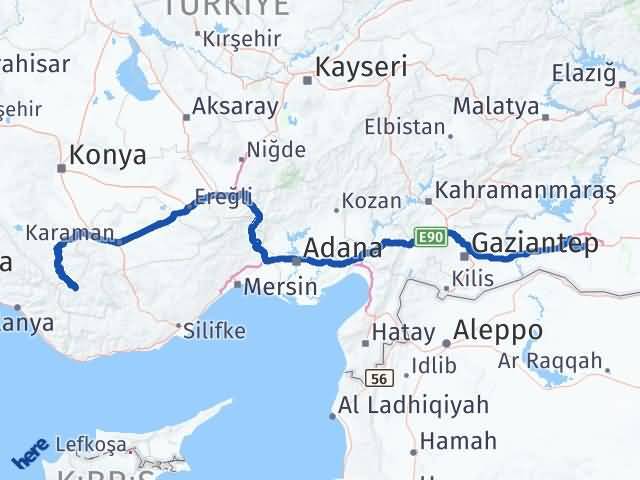 Karaman Başyayla Şanlıurfa Arası Kaç Km - Yol Haritası