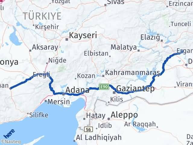 Karaman Dicle Diyarbakır Arası Kaç Km - Yol Haritası