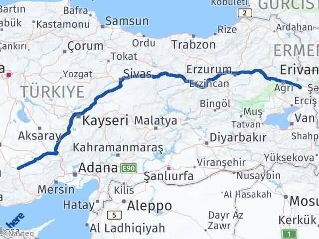 Karaman Diyadin Ağrı Arası Kaç Km - Yol Haritası