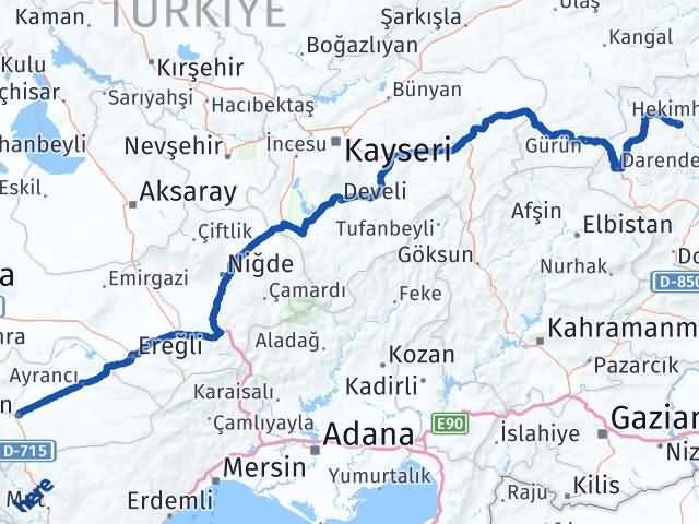 Karaman Hekimhan Malatya Arası Kaç Km - Yol Haritası