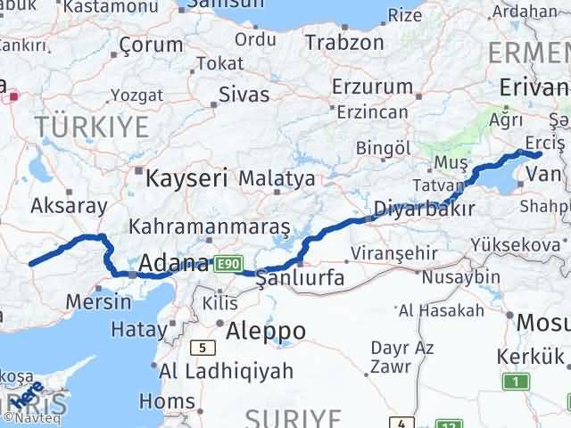 Karaman Muradiye Van Arası Kaç Km - Yol Haritası