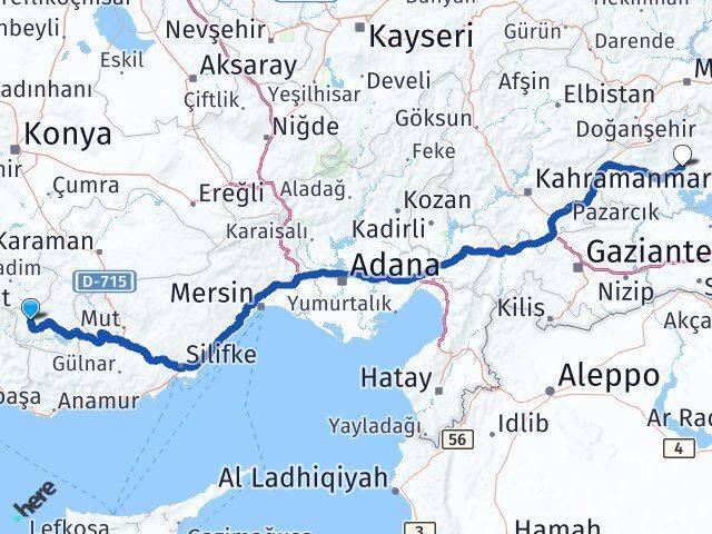 Karaman Sarıveliler Adıyaman Arası Kaç Km - Yol Haritası