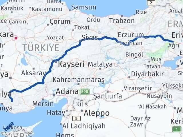 Karaman Sarıveliler Ağrı Arası Kaç Km - Yol Haritası