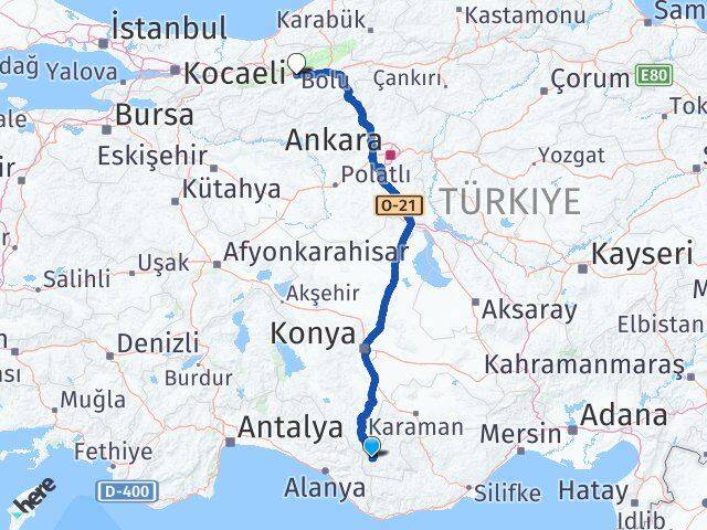 Karaman Sarıveliler Bolu Arası Kaç Km - Yol Haritası