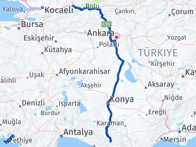Karaman Sarıveliler Düzce Arası Kaç Km - Yol Haritası