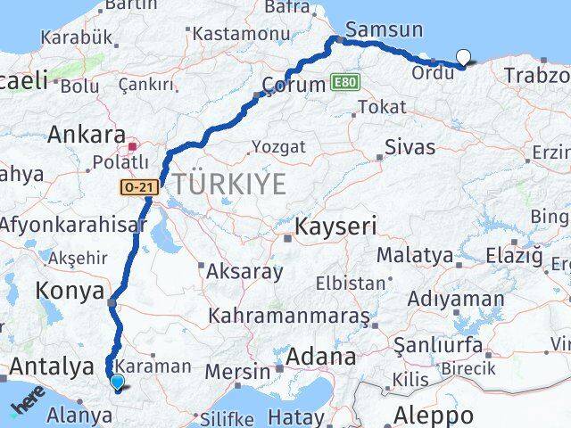 Karaman Sarıveliler Giresun Arası Kaç Km - Yol Haritası