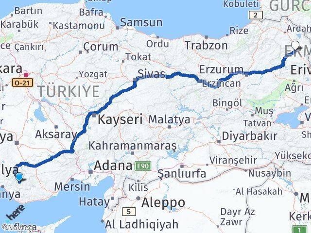 Karaman Sarıveliler Kars Arası Kaç Km - Yol Haritası
