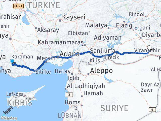 Karaman Sarıveliler Mardin Arası Kaç Km - Yol Haritası