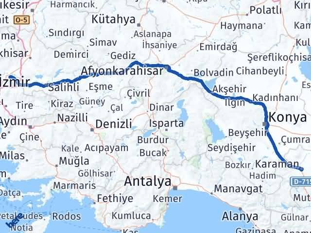 Karaman Şehzadeler Manisa Arası Kaç Km - Yol Haritası