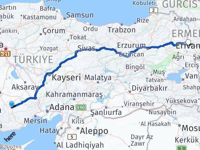 Karaman Tuzluca Iğdır Arası Kaç Km - Yol Haritası