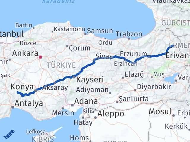 Kars Aksu Isparta Arası Kaç Km - Yol Haritası