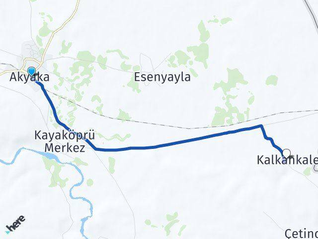 Kars Akyaka Kalkankale Akyaka Arası Kaç Km - Yol Haritası
