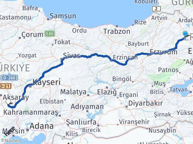 Kars Altunhisar Niğde Arası Kaç Km - Yol Haritası
